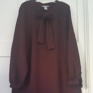 Dark purple midi dress plus size